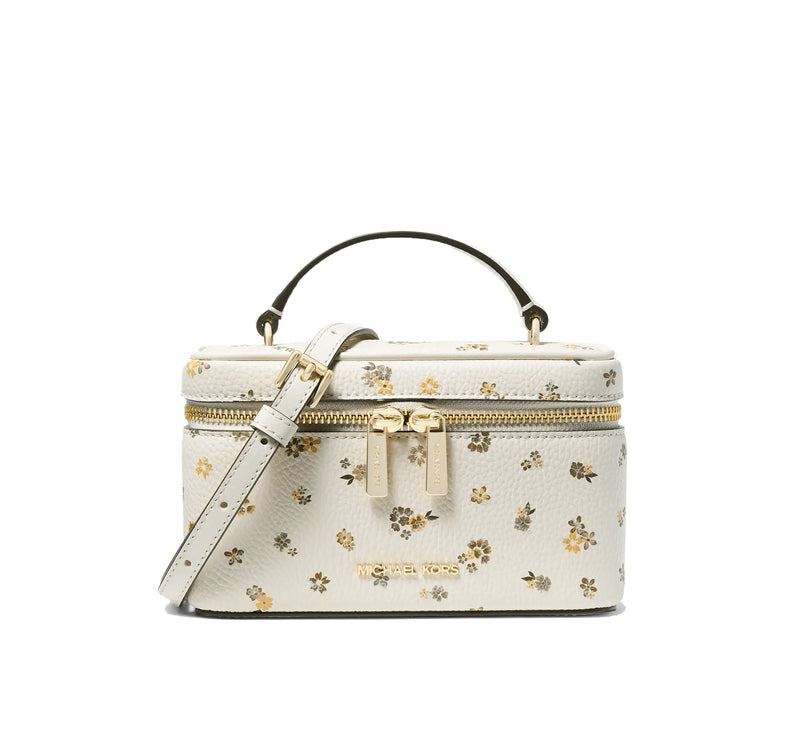 Michael Kors Women's Vivi Small Floral Printed Vanity Crossbody Bag Light Cream