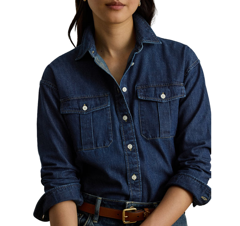 Polo Ralph Lauren Women's Relaxed Fit Denim Shirt Harvest Wash