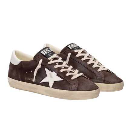 Golden Goose Women's Super-Star Star in Brown Suede with White Star