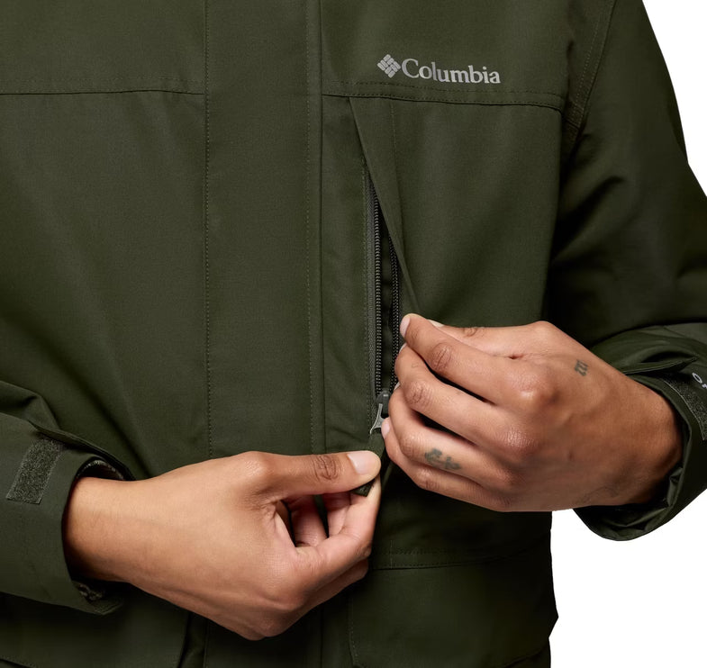 Columbia Men's Landroamer Fleece Lined Rain Jacket Greenscape/Stone Green