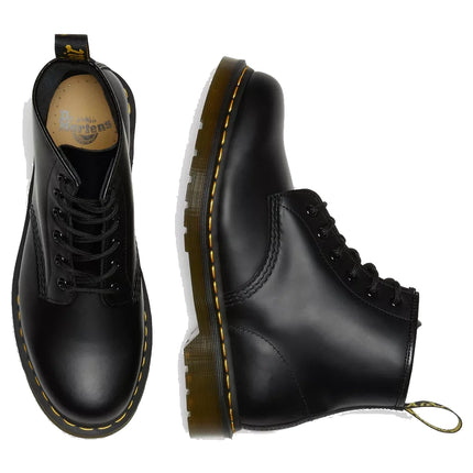 Dr. Martens 101 Yellow Stitch Smooth Leather Ankle Boots Black