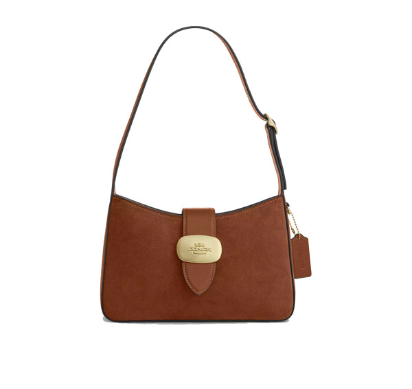 Coach Women's Eliza Shoulder Bag With Zipper Closure Gold/Sienna