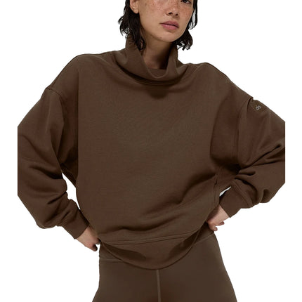 alo Women's Hazy Mock Neck Pullover Espresso