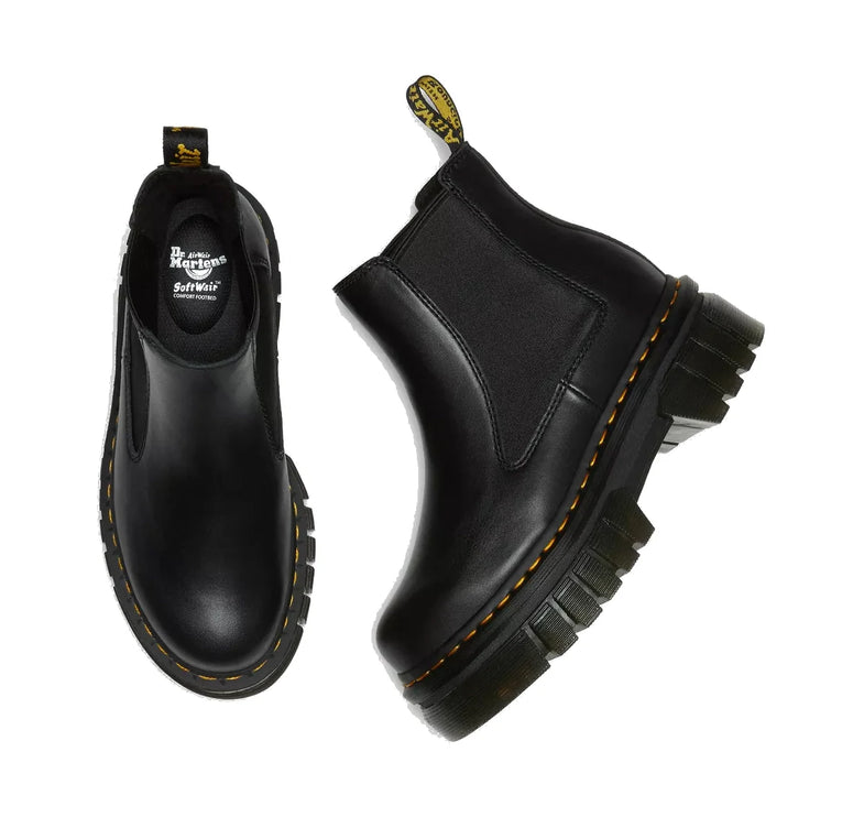 Dr. Martens Unisex Audrick Nappa Leather Platform Chelsea Boots Black