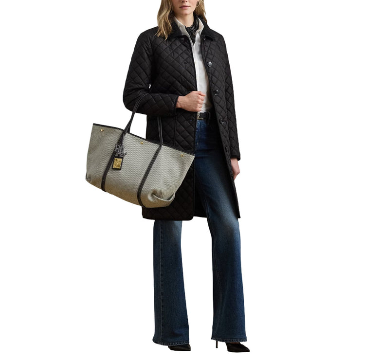 Polo Ralph Lauren Women's Faux-Shearling-Trim Quilted Jacket Black