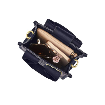 Coach Women's Smith Mini Tote Bag In Signature Jacquard Gold/Navy/Midnight Navy