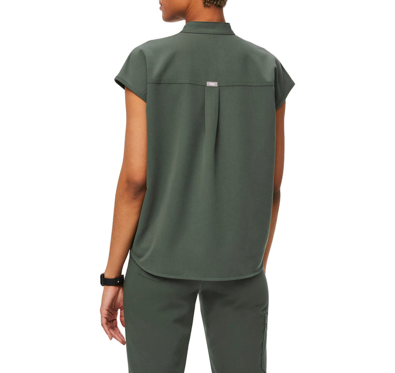 FIGS Women's Rafaela Oversized Scrub Top Moss