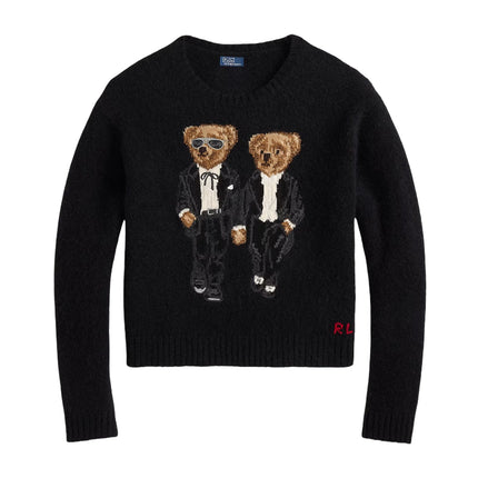 Polo Ralph Lauren Women's The Ralph & Ricky Tuxedo Bear Sweater Polo Black Multi - Hızlı Teslimat