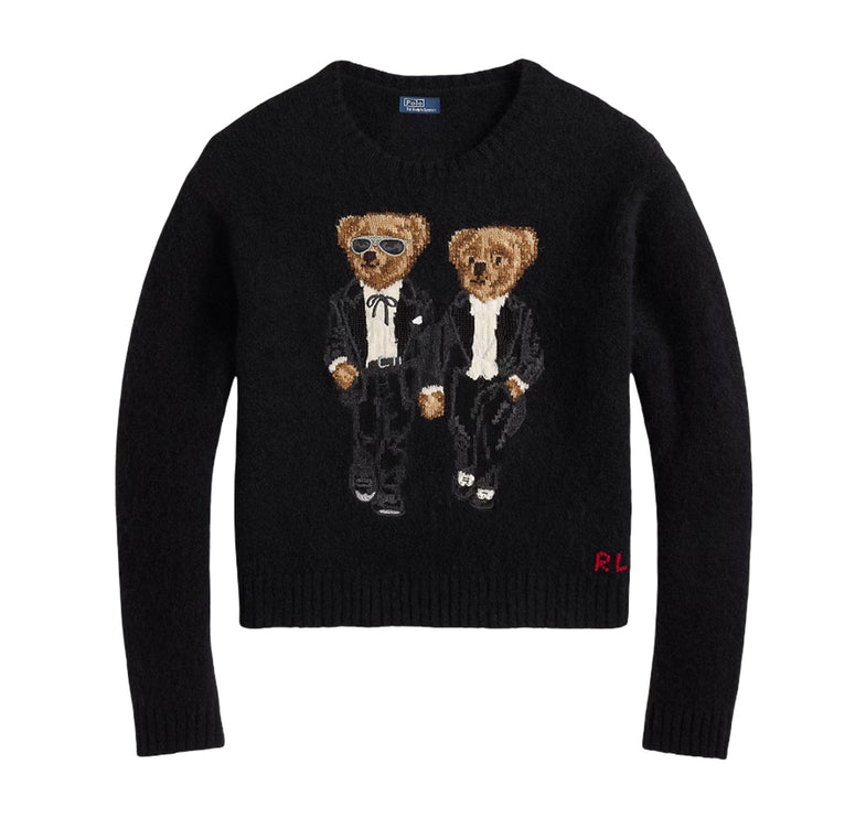 Polo Ralph Lauren Women's The Ralph & Ricky Tuxedo Bear Sweater Polo Black Multi - Hızlı Teslimat