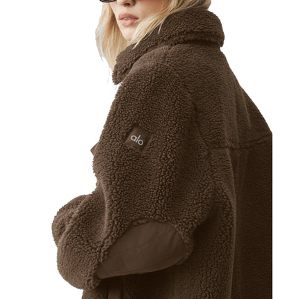 alo Women's Sherpa Edge Shacket Espresso