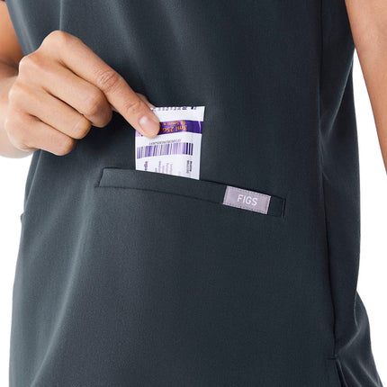 FIGS Women's Casma Three Pocket Scrub Top Dark Harbor