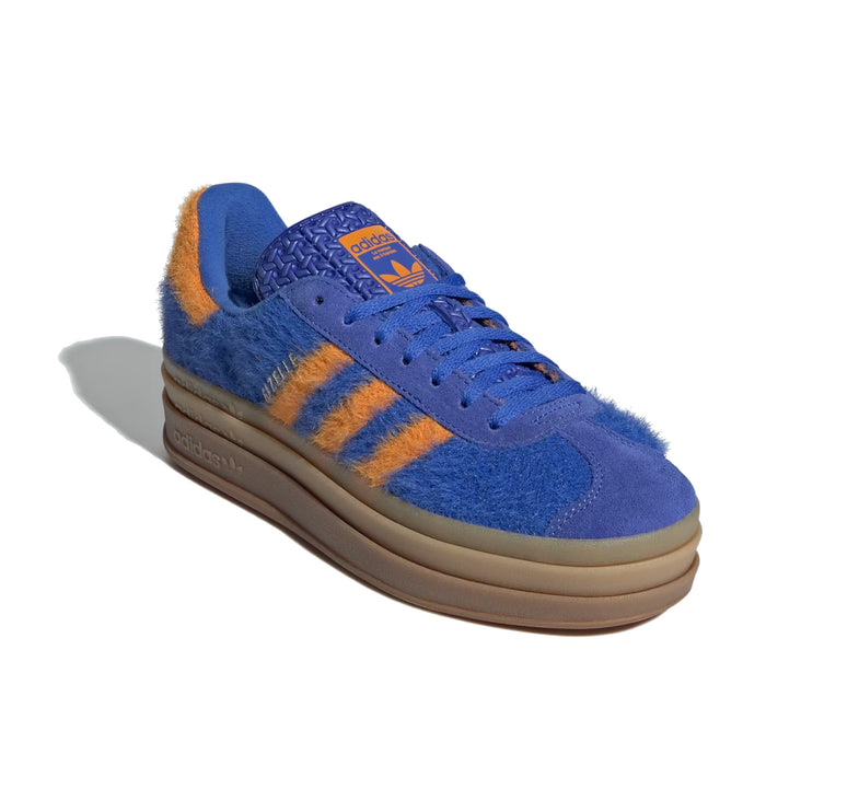 Adidas Women's Gazelle Bold Hi-Res Blue/Bright Orange/Gold Metallic JS3906