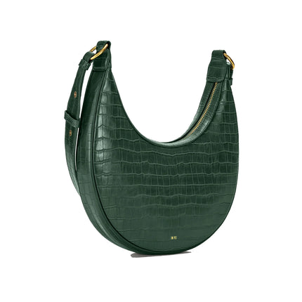 JW PEI Women's Carly Saddle Bag Dark Green Croc