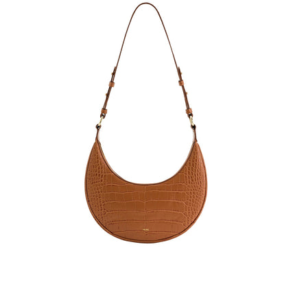 JW PEI Women's Carly Saddle Bag Acorn Brown Croc