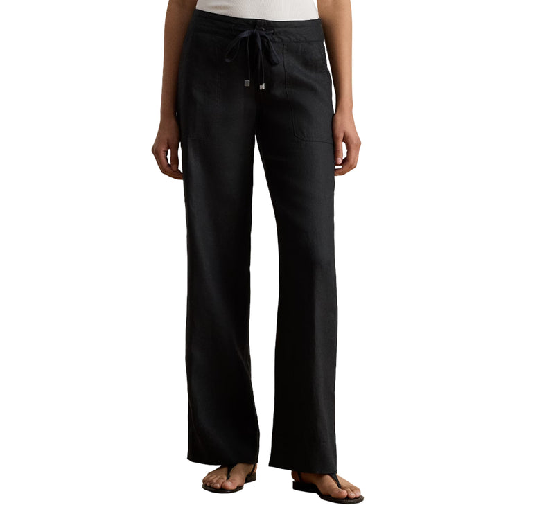 Polo Ralph Lauren Women's Linen Wide-Leg Pant Polo Black