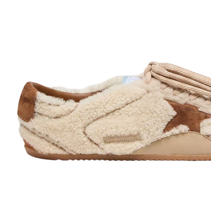 Golden Goose Women's True-Star in Beige Shearling with Tan Leather Star