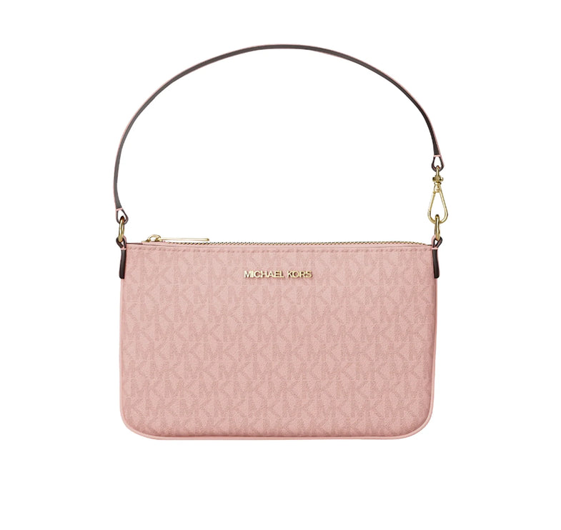 Michael Kors Women's Jet Set Small Signature Logo Convertible Wristlet Powder Blush