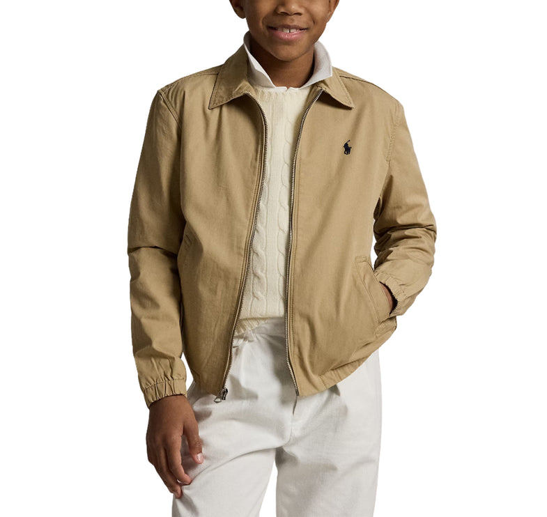 Polo Ralph Lauren Boy's The Bayport Cotton Poplin Jacket Cafe Tan