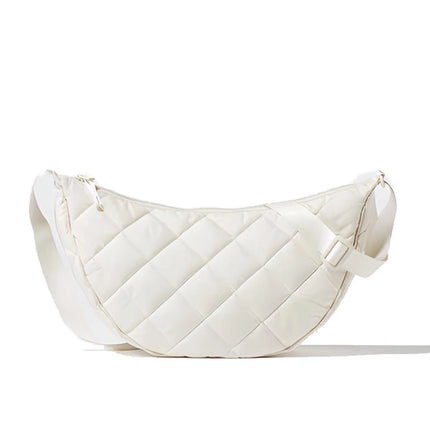 Uniqlo Unisex Round Shoulder Bag Quilted 01 Off White