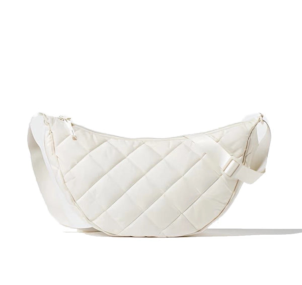 Uniqlo Unisex Round Shoulder Bag Quilted 01 Off White