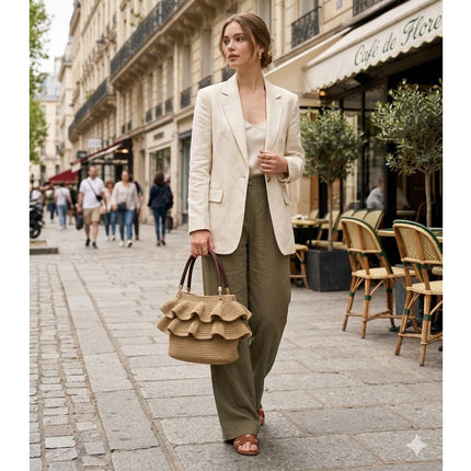 Sienna D'or Ruffle Riviera Bag - Hemen Kargoda