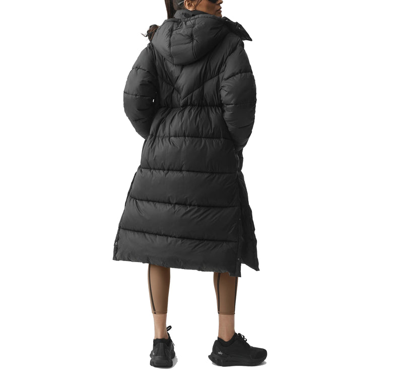 alo Women's Gold Rush Puffer Trench Black