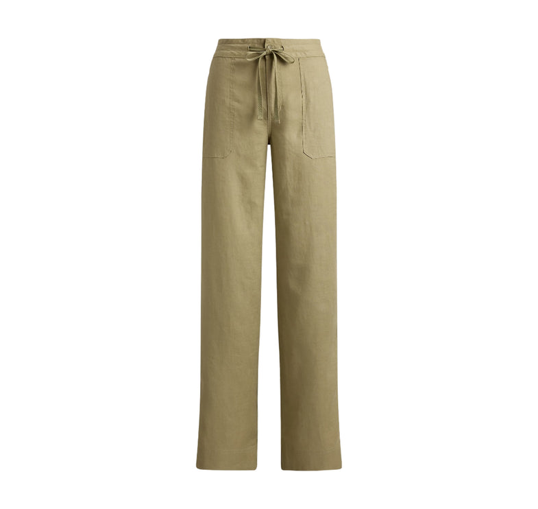 Polo Ralph Lauren Women's Linen Wide-Leg Pant Light Agave