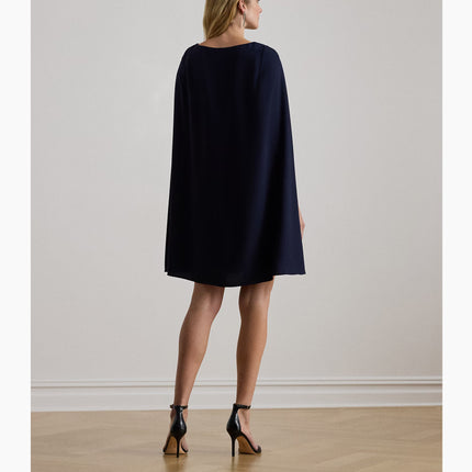Polo Ralph Lauren Women's Cape Georgette Cocktail Dress Lighthouse Navy