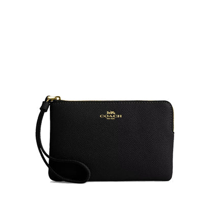 Coach Women's Corner Zip Wristlet Gold/Black