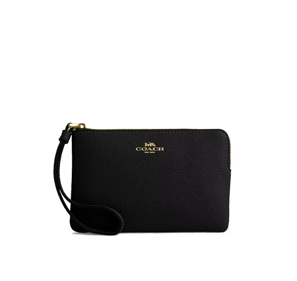 Coach Women's Corner Zip Wristlet Gold/Black