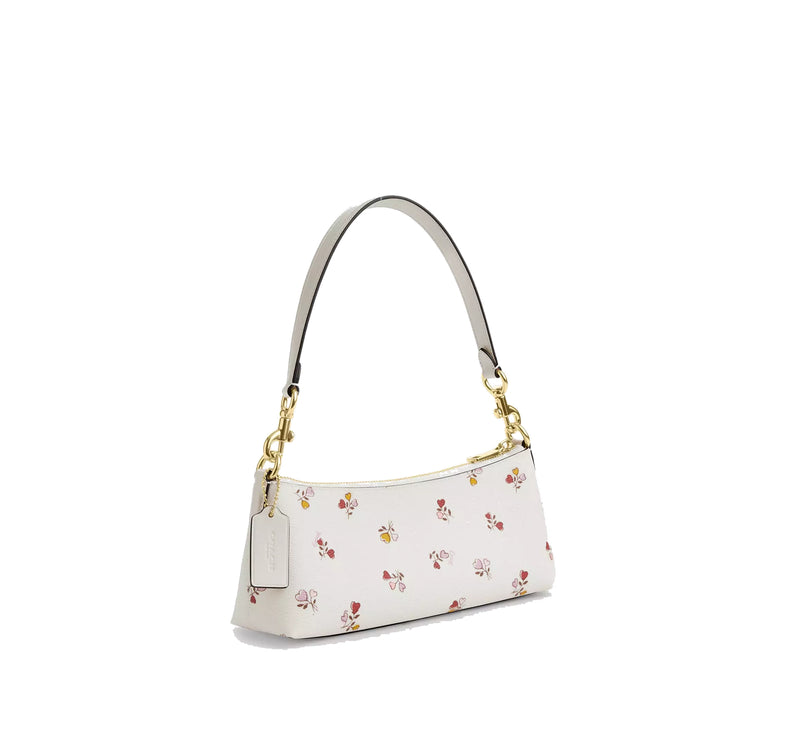 Coach Women's Charlotte Shoulder Bag With Heart Print Gold/Chalk Multi