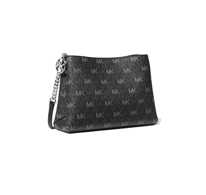 Michael Kors Women's Christina Small Signature Logo Crossbody Bag Black