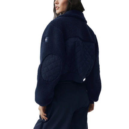 alo Women's Sherpa Edge Bomber Navy