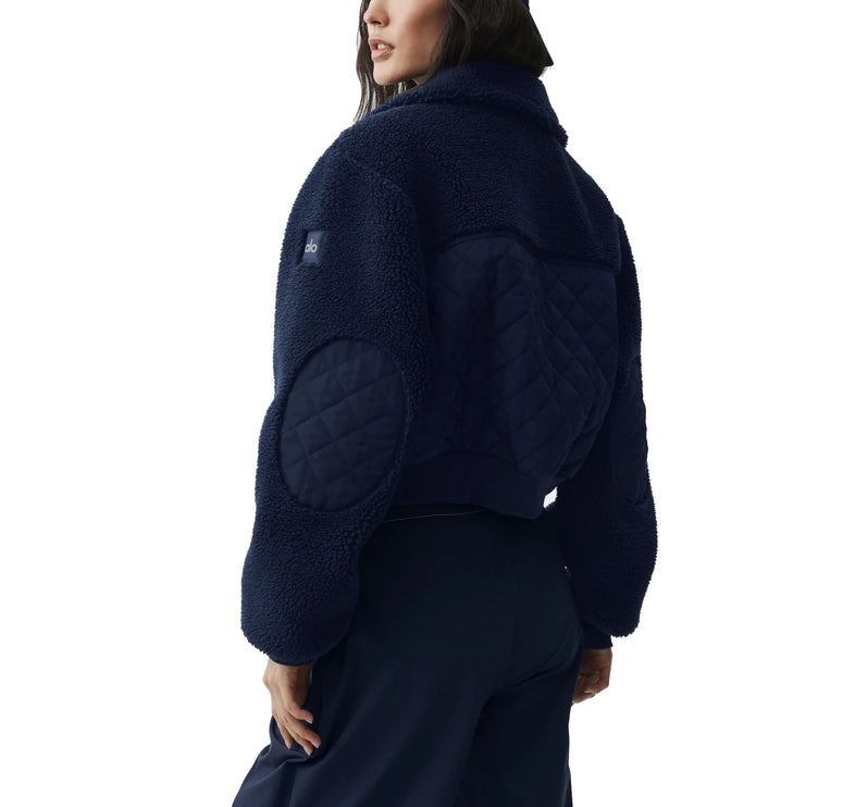 alo Women's Sherpa Edge Bomber Navy