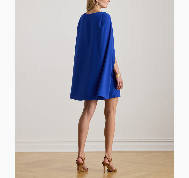 Polo Ralph Lauren Women's Cape Georgette Cocktail Dress Cruise Royal