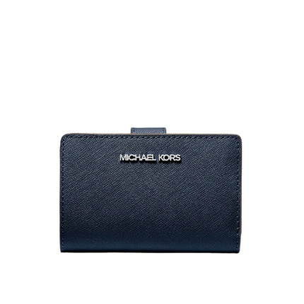 Michael Kors Women's Jet Set Medium Saffiano Leather Wallet Navy