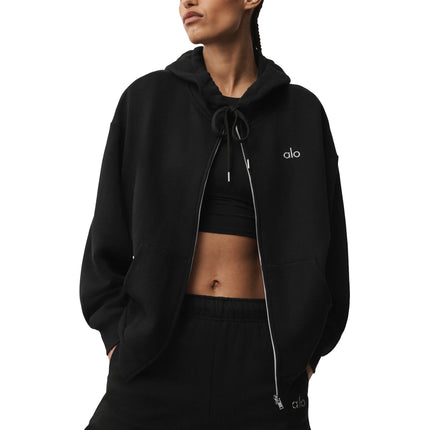 alo Women's Accolade Full Zip Hoodie Black
