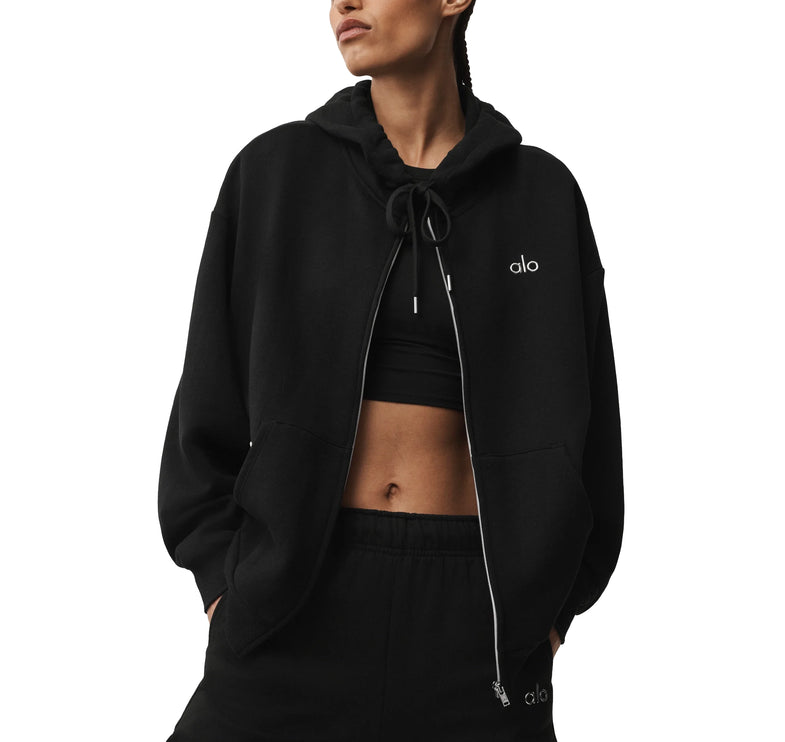 alo Women's Accolade Full Zip Hoodie Black