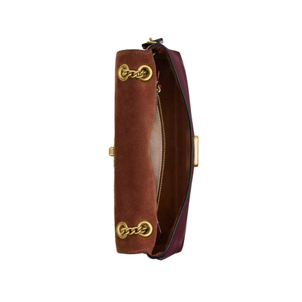 Coach Women's Chelsea Shoulder Bag 26 With Chain Brass/Dark Cherry