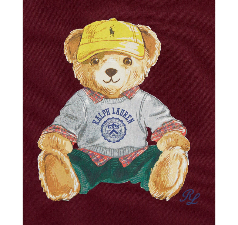Polo Ralph Lauren Baby Polo Bear Jersey Tee & Fleece Pant Set Classic Wine