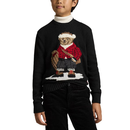 Polo Ralph Lauren Boy's Polo Bear Sweater Polo Black