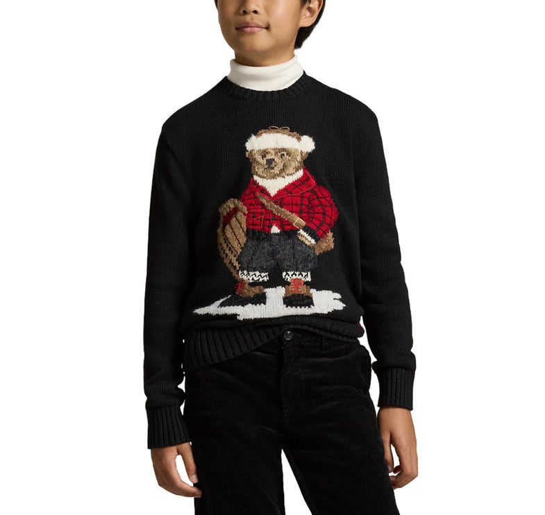 Polo Ralph Lauren Boy's Polo Bear Sweater Polo Black