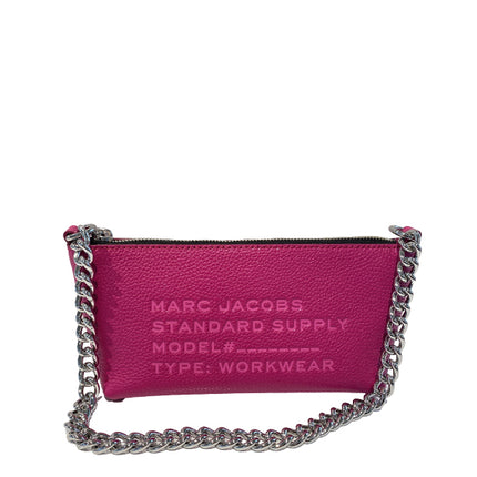 Marc Jacobs Women's Standard Supply Leather Pouchette Shoulder Bag Lipstick Pink