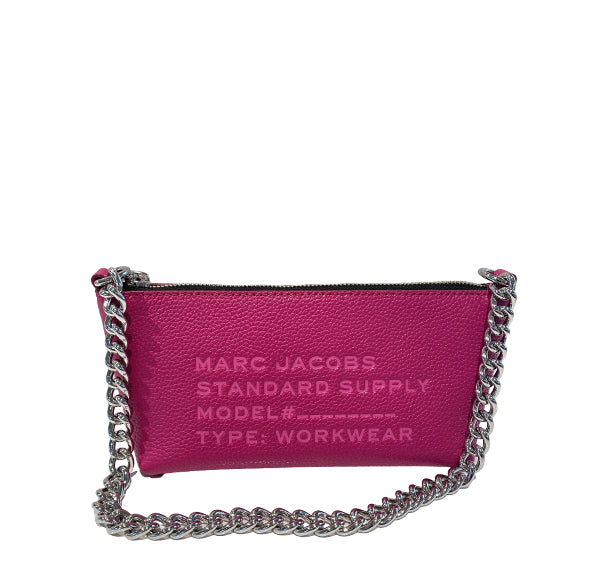 Marc Jacobs Women's Standard Supply Leather Pouchette Shoulder Bag Lipstick Pink