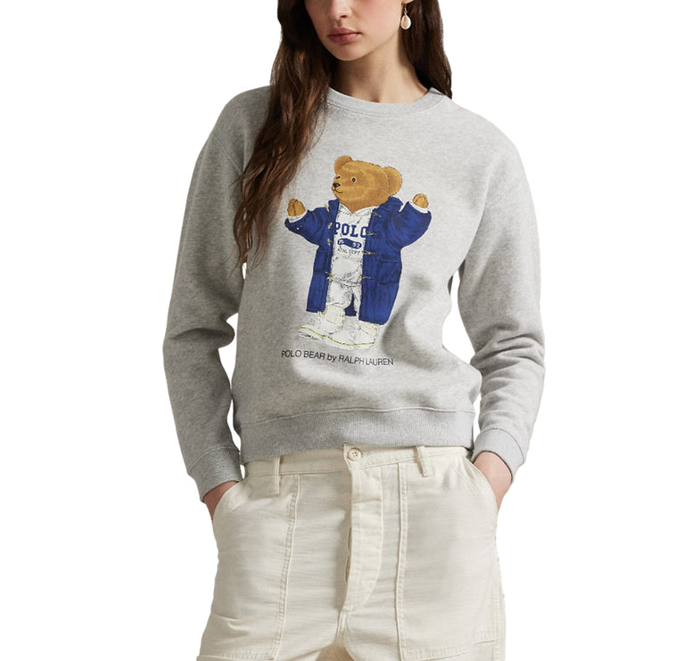 Polo Ralph Lauren Women's Polo Bear Fleece Crewneck Light Smoke Heather