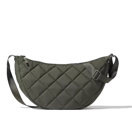 Uniqlo Unisex Round Shoulder Bag Quilted 56 Olive