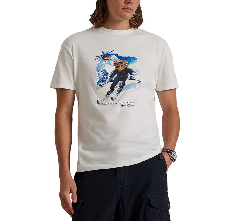 Polo Ralph Lauren Men's Classic Fit Polo Bear Jersey T-Shirt White/Active Bear