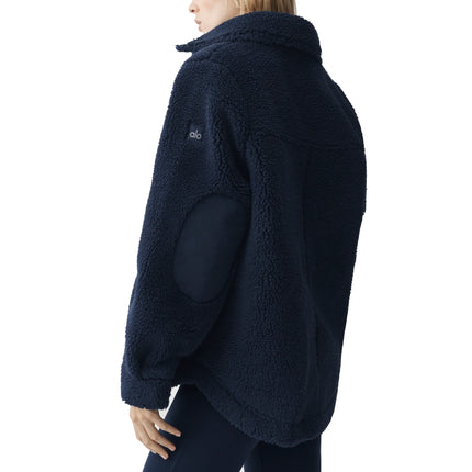 alo Women's Sherpa Edge Shacket Navy