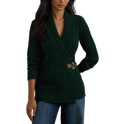 Polo Ralph Lauren Women's Buckle-Trim Cotton Sweater Deep Pine