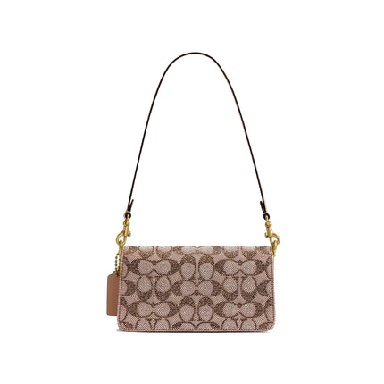 Coach Women's Soft Tabby Shoulder Bag 20 In Crystal Signature Jacquard Brass/Mushroom